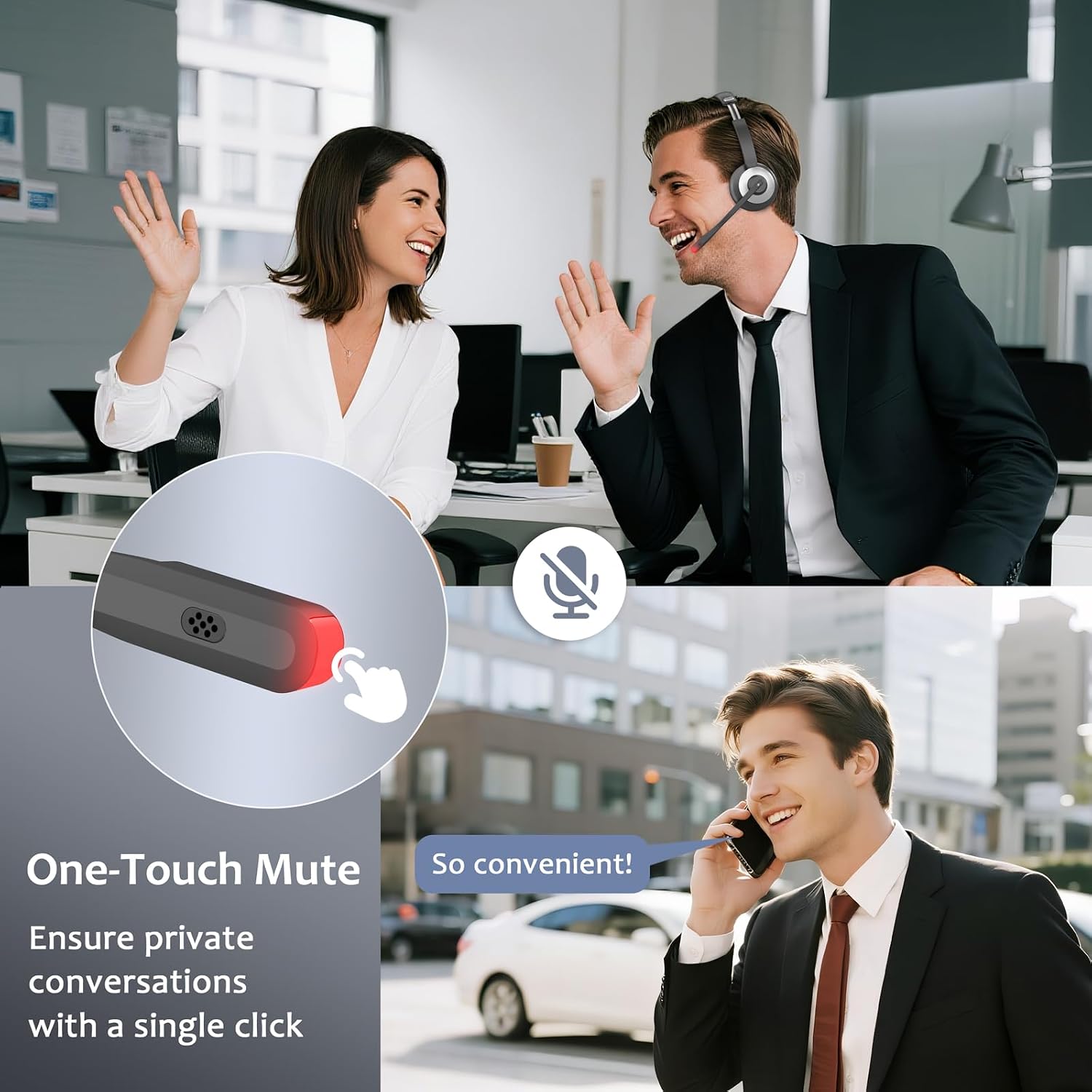 Wireless Headset with Microphone, AI Noise Cancelling Mic Headset for Work - Image 3