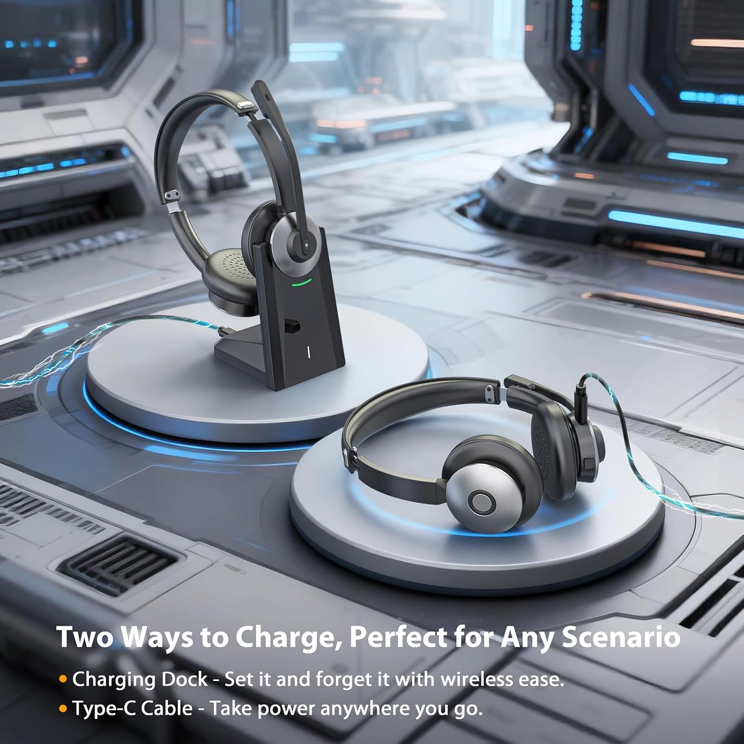 Wireless Headset with Microphone, AI Noise Cancelling Mic Headset for Work - Image 5