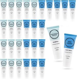 Travel Size Shampoo and Body Wash Bulk 1 oz (3.7inch, Count, 60)