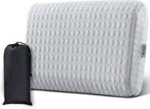 Vekkia Camping Pillow, Memory Foam Travel Pillow with Washable Cover,Gray-M